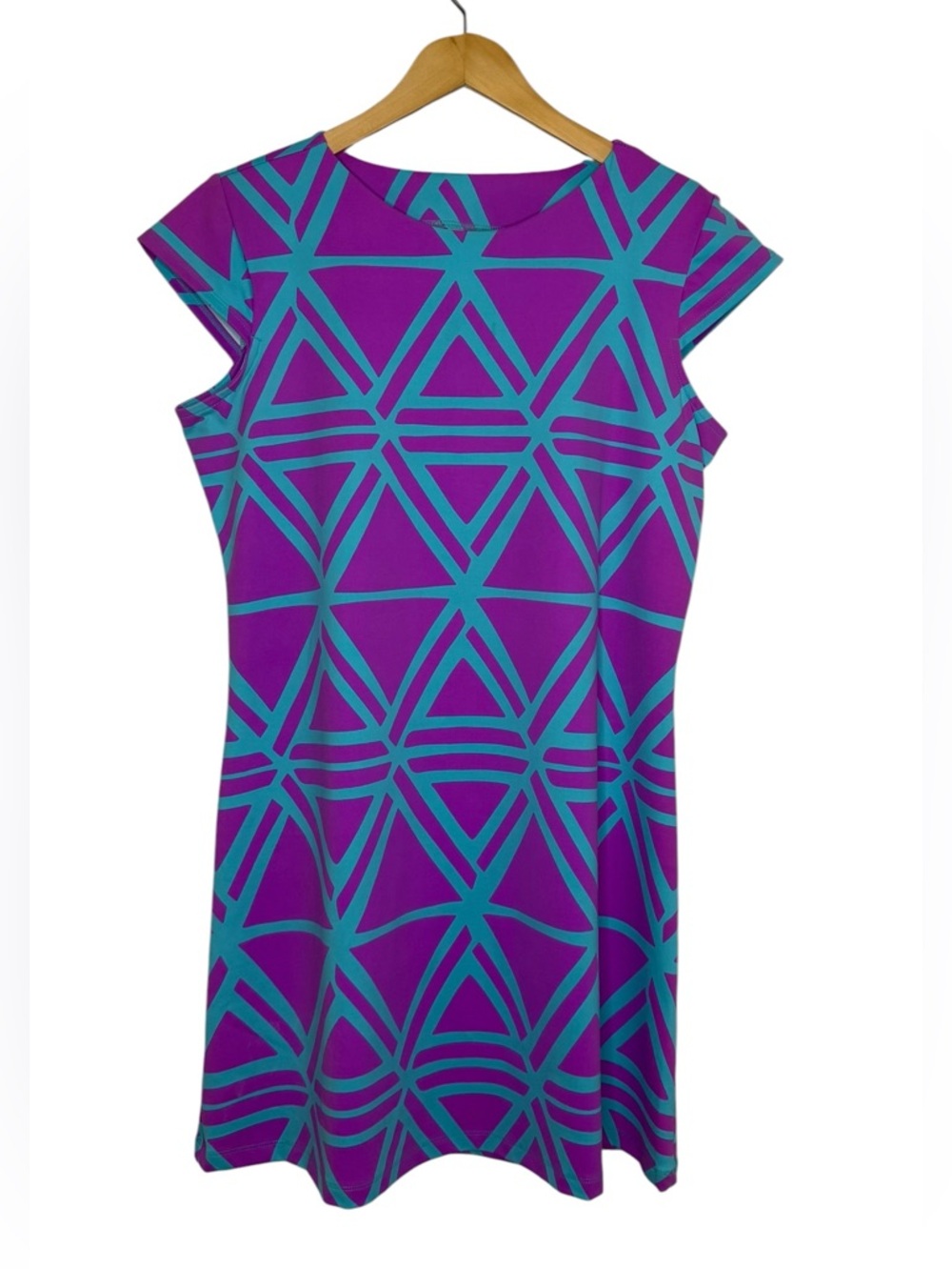 Mahi Gold A-Line Sail-Flag Geometric Cap Sleeve Midi Dress Extra Large